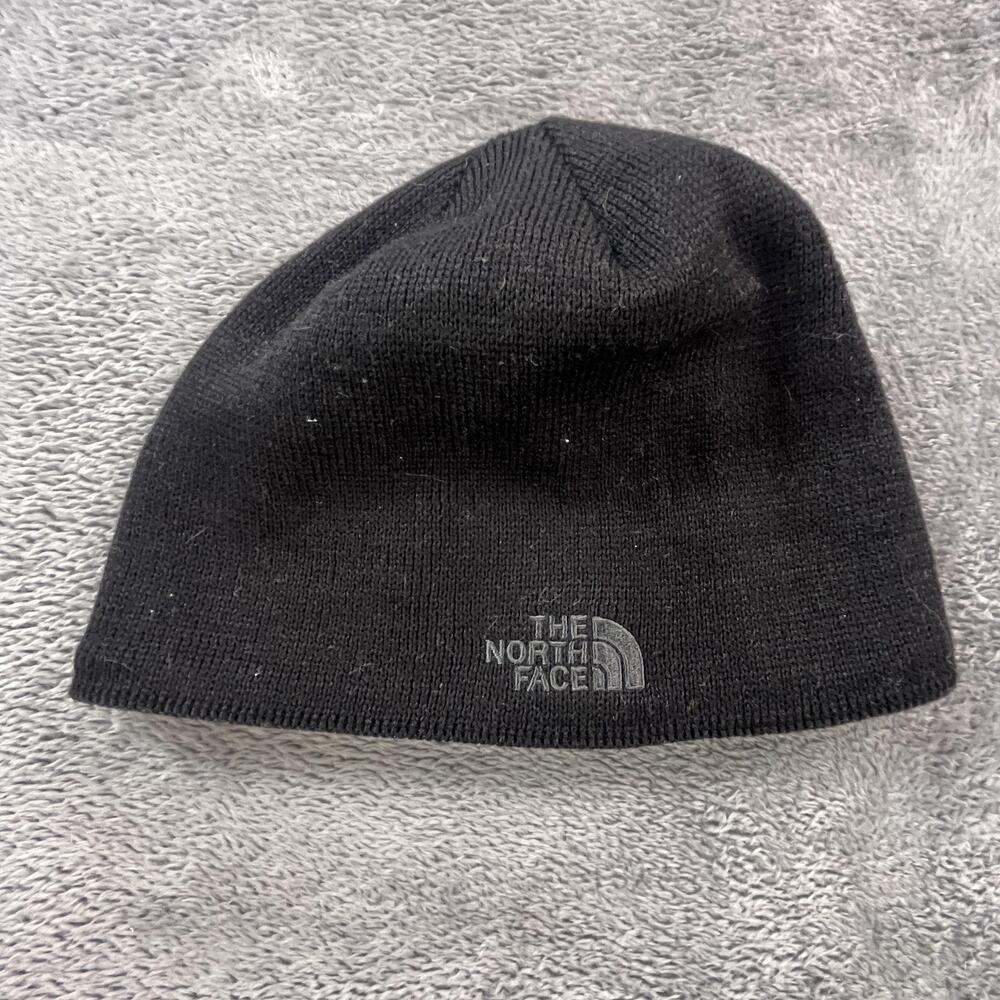 North Face Hat Beanie Knit Skullcap Stretch Mens Winter Warm Embroidered Black